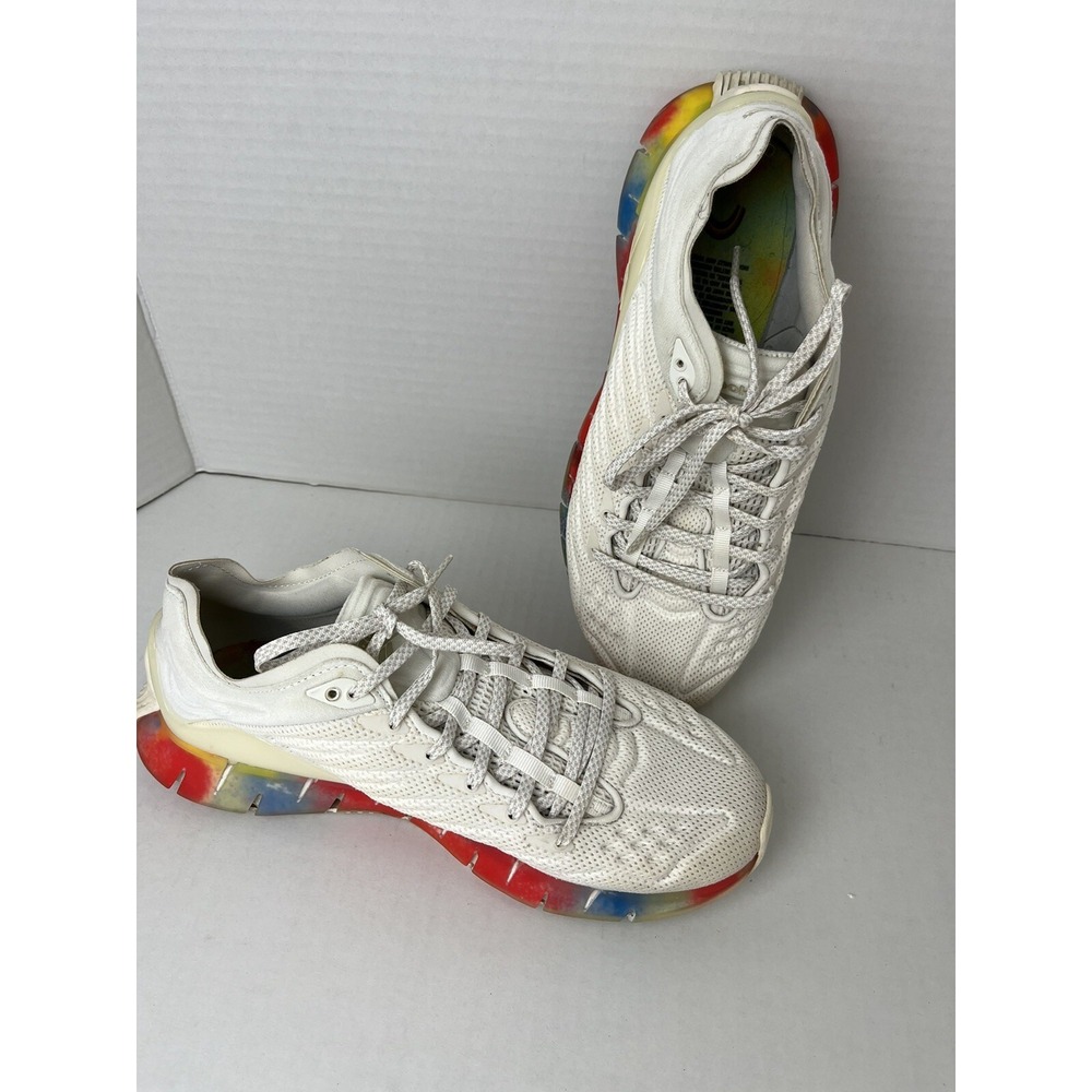 Reebok Zig Kinetica Sneakers Mens 8 Off White Rainbow Pride FW5277 Good